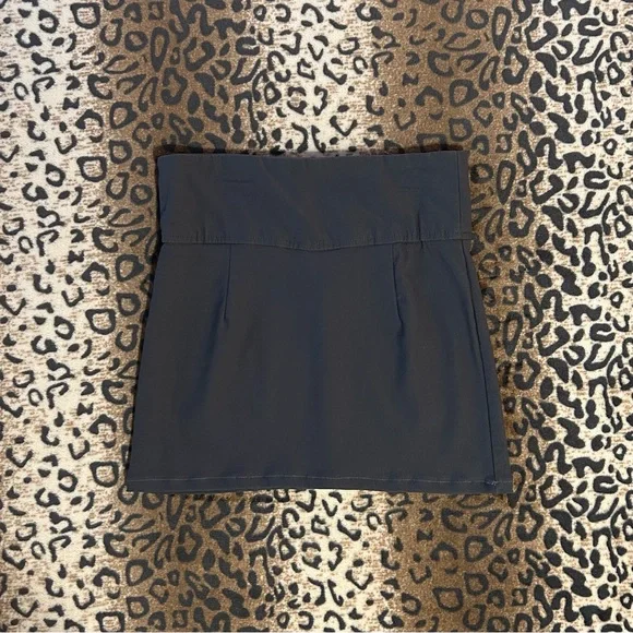 vintage 00s grey low-rise office siren bodycon fitted mini skirt - Picture 1 of 4